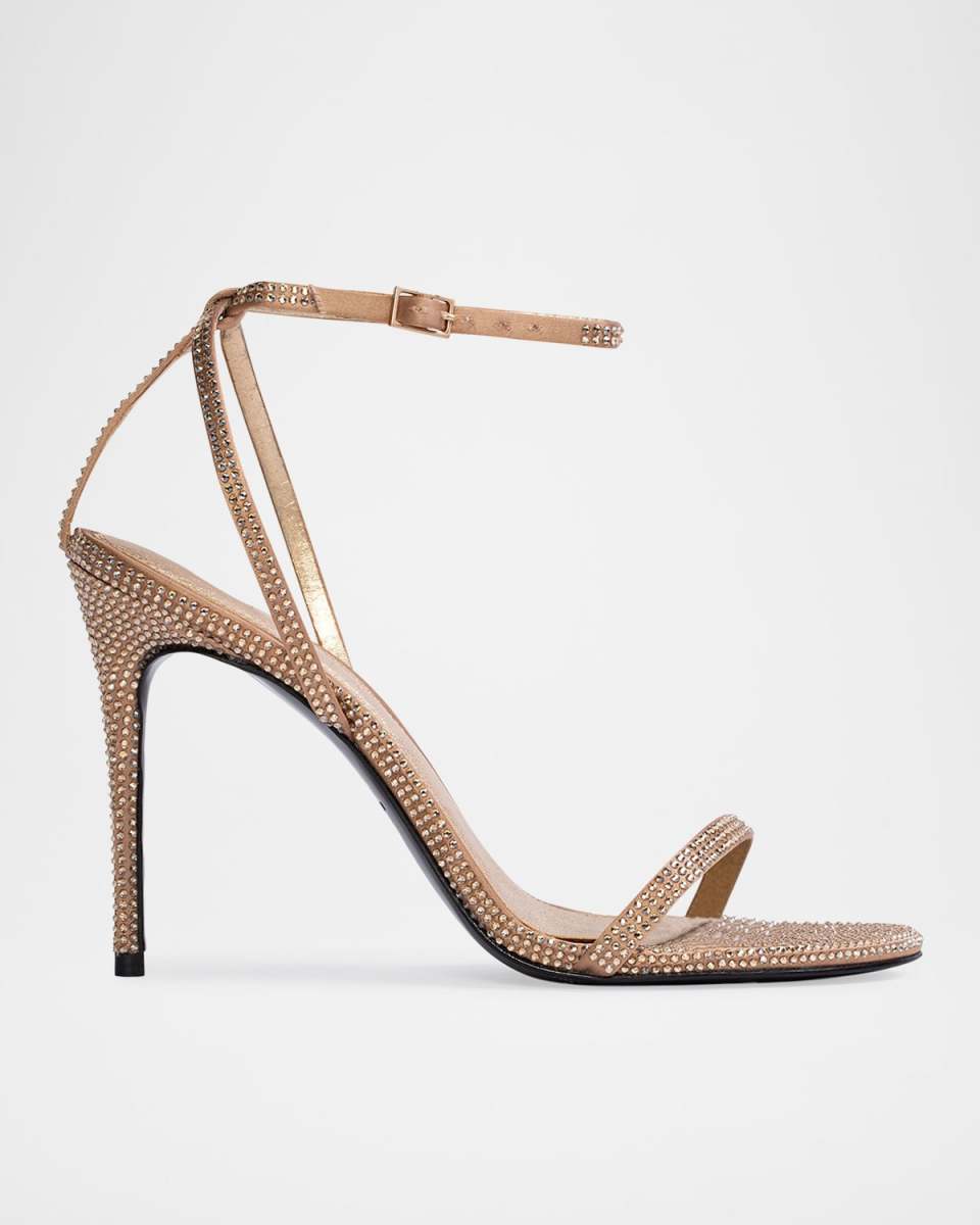 Crystal Ankle-Strap Cocktail Sandals